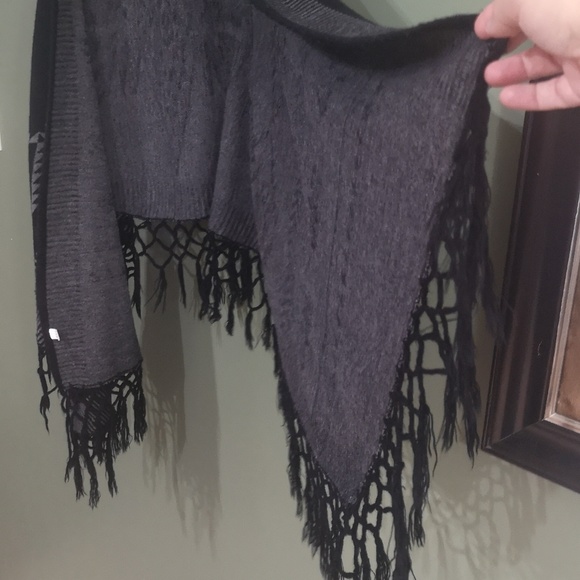 Jackson Rowe Boho Aztec Waterfall Lattice Fringe Open Knit Vest Sz S/M - Picture 9 of 9